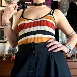 mind code retro stripe poly / spandex bodysuit / medium
